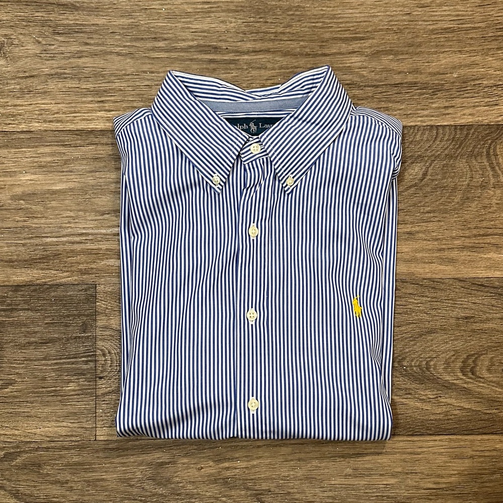 Ralph Lauren Shirt Men’s XXL Button Down Classic Fit white/blue